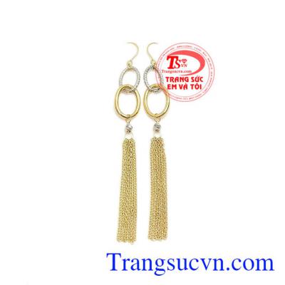 Hoa tai vàng thời trang được chế tác từ vàng 10k nhập khẩu nguyên chiếc từ Italy