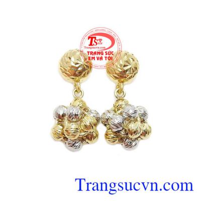 Hoa tai vàng nắng mai được chế tác từ vàng 10k công nghệ Italy