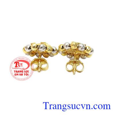 Hoa tai chữ H vàng 10k chất lượng.