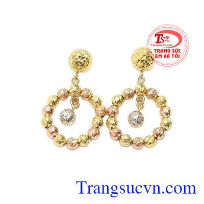 Hoa tai vàng cá tính là sản phẩm được chế tác theo công nghệ Italy, chất lượng cao.