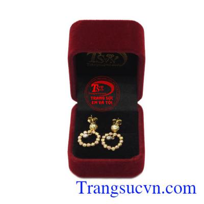 Hoa tai vàng cá tính chất lượng, bảo hành 6 tháng.