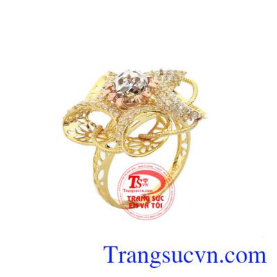 Nhẫn nữ vàng 10k nổi bật được chế tác từ vàng 10k chuẩn chất lượng và công nghệ Italy