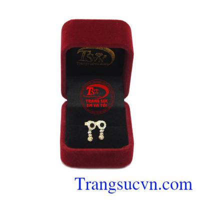 Hoa tai bi vàng 10k đẹp, bảo hành 6 tháng.