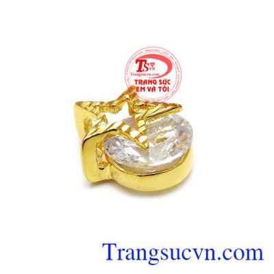 Mặt dây được gắn đá Cubic Circonia 8mm