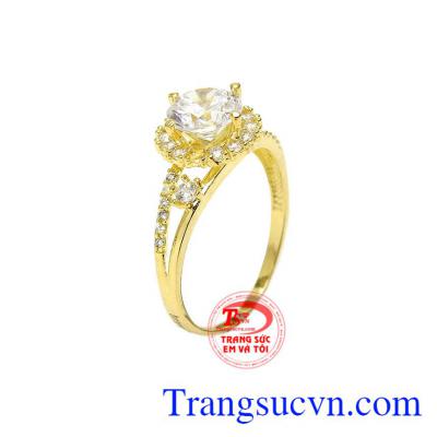 Nhẫn nữ vàng 10k sang trọng với thiết kế đẹp mắt mang đến cho người deo vẻ đẹp quý phái, quyền lực