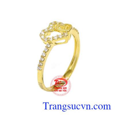 Nhẫn nữ vàng 10k yêu thương là sản phẩm mới rất được ưa chuộng của Trang sức Em và Tôi