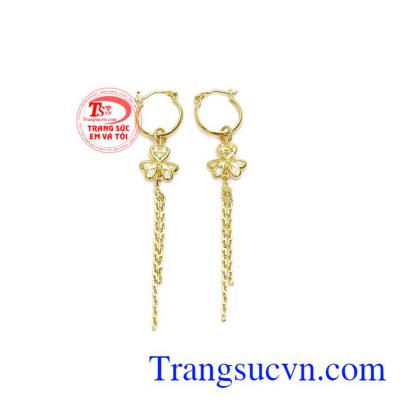 Hoa tai may mắn vàng 10k