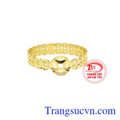 Nhẫn kim tiền tài lộc vàng 10k là sản phẩm may mắn, tài lộc, cả năm mua vàng sung túc cả năm.