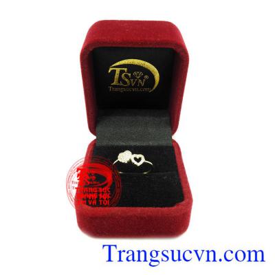 Nhẫn vàng trái tim đôi đẹp, giao hàng trên toàn quốc.