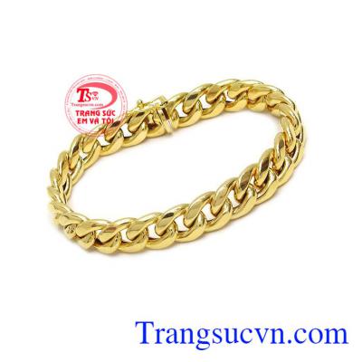 Lắc nam vàng mạnh mẽ 14k dễ dàng kết hợp với nhiều trang phục, sản phẩm là món quà dành tặng các bạn nam trong các dịp sinh nhật