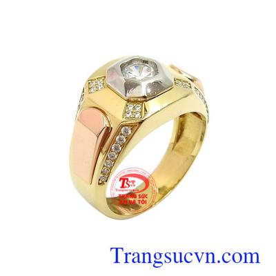 Nhẫn nam vàng tây thời thượng kiểu dáng mới lạ, độc đáo, chất lượng vàng đảm bảo