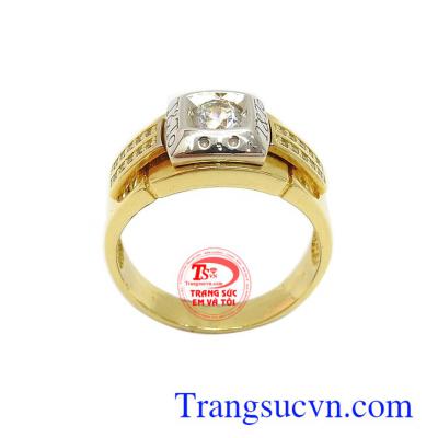 Nhẫn nam vàng 18k mạnh mẽ tôn lên sự cá tính, phong cách và đẳng cấp cho người đeo