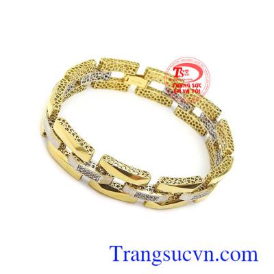 Lắc tay vàng nam 18k sang trọng tôn lên cá tính mạnh mẽ, sang trọng và thời trang cho phái mạnh, phù hợp làm quà tặng ý nghĩa cho người yêu thương