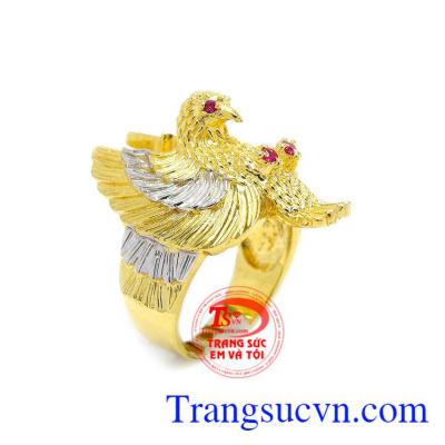 Nhẫn đại bàng dũng mãnh được chế tác từ vàng 10k