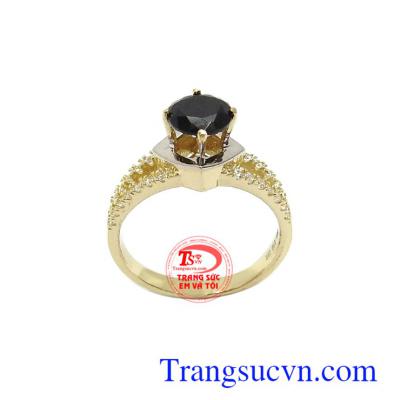 Nhẫn nữ Sapphire thịnh vượng 10k là bùa may mắn cho những người mệnh Mộc, mệnh Thủy