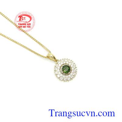 Mặt dây nữ vàng tây đá quý thiên nhiên