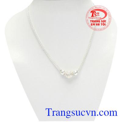 Dây chuyền bạc trẻ em phúc lộc chế tác tinh xảo