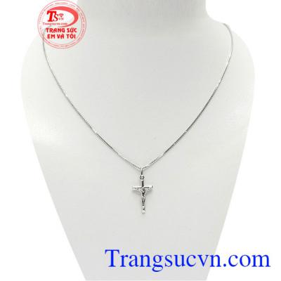 Bộ dây thánh giá vàng trắng là sản phẩm được chế tác đẹp theo công nghệ 3D hiện đại