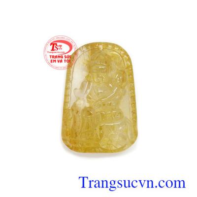 Phật bản mệnh thạch anh tóc Thìn Tỵ chạm khắc đẹp, Mặt chất lượng ngọc đảm bảo, Bồ Tát Phổ Hiền