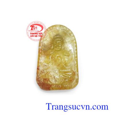 Phật bản mệnh thạch anh tóc Mùi Thân chế tác đẹp, tinh xảo, phù hợp làm mặt dây chuyền thời trang