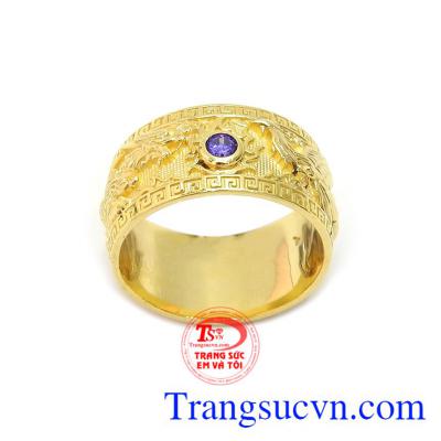 Nhẫn nam thạch anh tím sang trọng mang đến nét nam tính, mạnh mẽ, sang trọng và thời trang cho phái mạnh