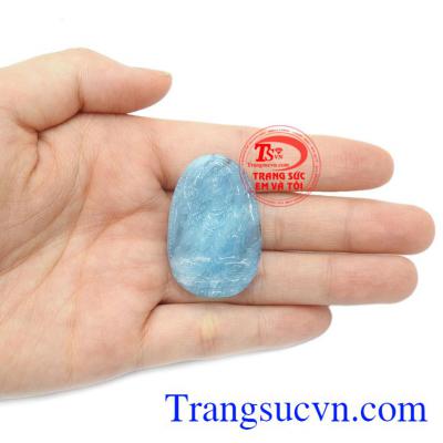 Mặt Aquamairne Phật bản mệnh tuổi Ngọ thiên nhiên.