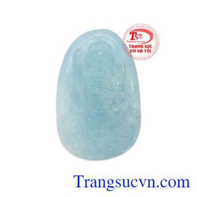 Mặt Aquamarine Phật bản mệnh tuổi Mão là sản phẩm được chạm khắc tinh xảo.