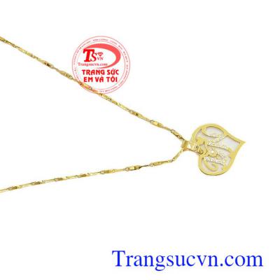 Bộ dây chuyền chữ tình yêu vàng 10k, giao hàng nhanh trên toàn quốc
