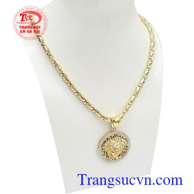 Bộ dây nam nhập khẩu mạnh mẽ kết hợp giữa dây chuyền Italy và mặt dây Korea thời trang, sang trọng