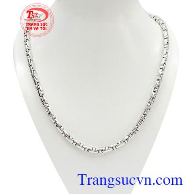 Dây chuyền vàng trắng Italy thời thượng 10k nhập khẩu nguyên chiếc bền đẹp, thời trang