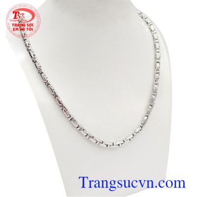 Dây chuyền vàng trắng Italy thời thượng chế tác độc đáo, sáng tạo, mang lại sự cá tính, phong cách, sang trọng và thời trang cho phái mạnh