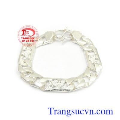 Lắc bạc nam cá tính chế tác đẹp, độc đáo, chất lượng ngọc đảm bảo