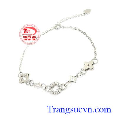 Lắc tay vàng trắng Korea dịu dàng nhập khẩu thời trang