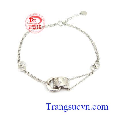 Lắc tay vàng trắng Korea phong cách 10k nhấp khẩu bền đẹp, lắc tay nữ vàng tây sang trọng, tinh tế và dịu dàng phù hợp phong cách thời trang phái đẹp