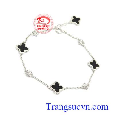 Lắc tay vàng trắng Korea quý phái 10k nhập khẩu, lắc tay vàng tây