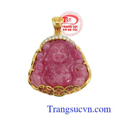 Mặt phật di lặc ruby vàng 18k