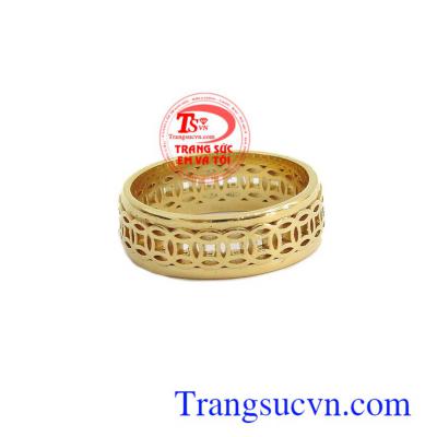 Nhẫn kim tiền vàng tây đẹp là sản phẩm nhẫn nữ vàng tây mang ý nghĩa thu hút tài lộc và tiền tài