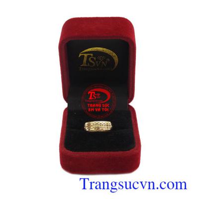 Nhẫn kim tiền vàng tây đẹp 