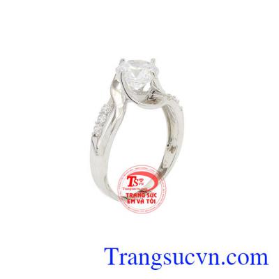 Nhẫn nữ vàng trắng Korea đẹp là sản phẩm được chế tác từ vàng 10k, nhập khẩu từ Korea.