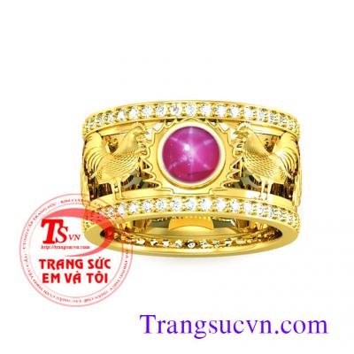 Nhẫn tuổi dậu vàng tây 14k