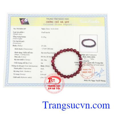 Vòng tay Ruby 7mm