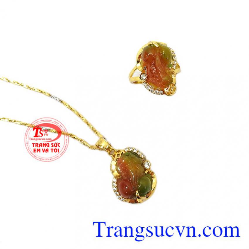 Bộ trang sức tỳ hưu 14k tài lộc