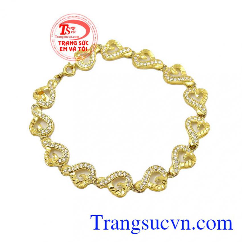 Lắc Tay Nữ Trái Tim Vàng