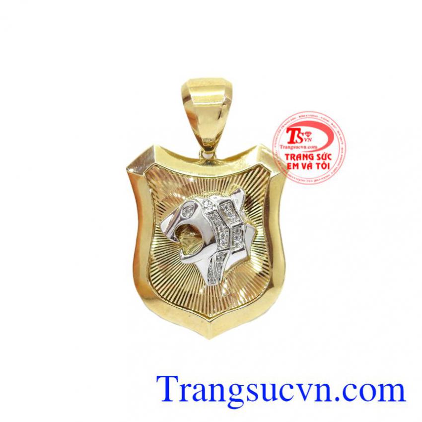 Mặt dây đầu báo vàng