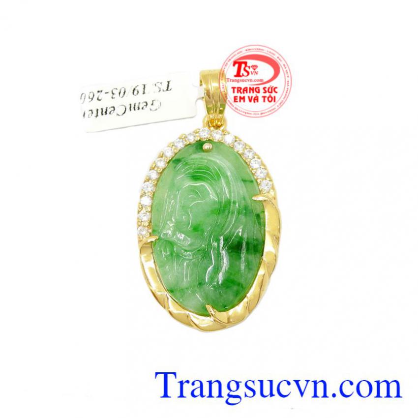 Mặt đức mẹ Jadeite bọc vàng