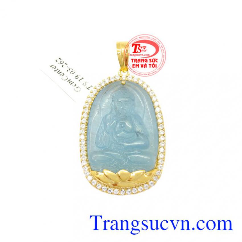 Mặt Phật bản mệnh bọc vàng 14k 