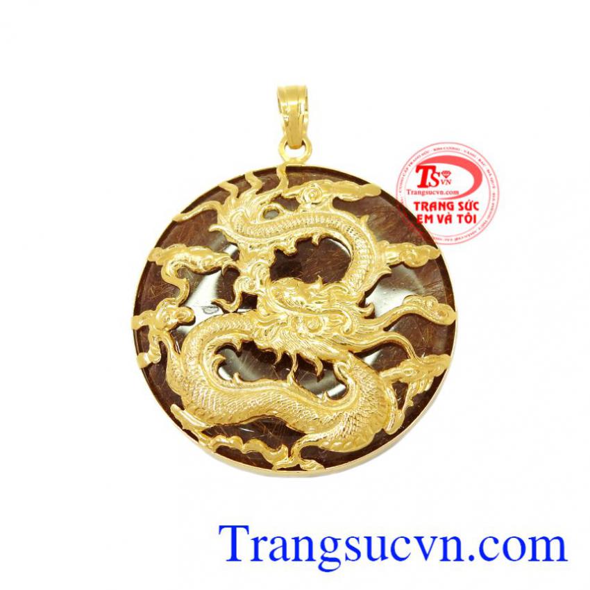 Mặt thạch anh tóc bọc vàng