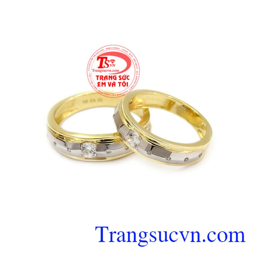 Nhẫn cưới Korea hạnh phúc được chế tác từ vàng 10k nhập khẩu nguyên chiếc