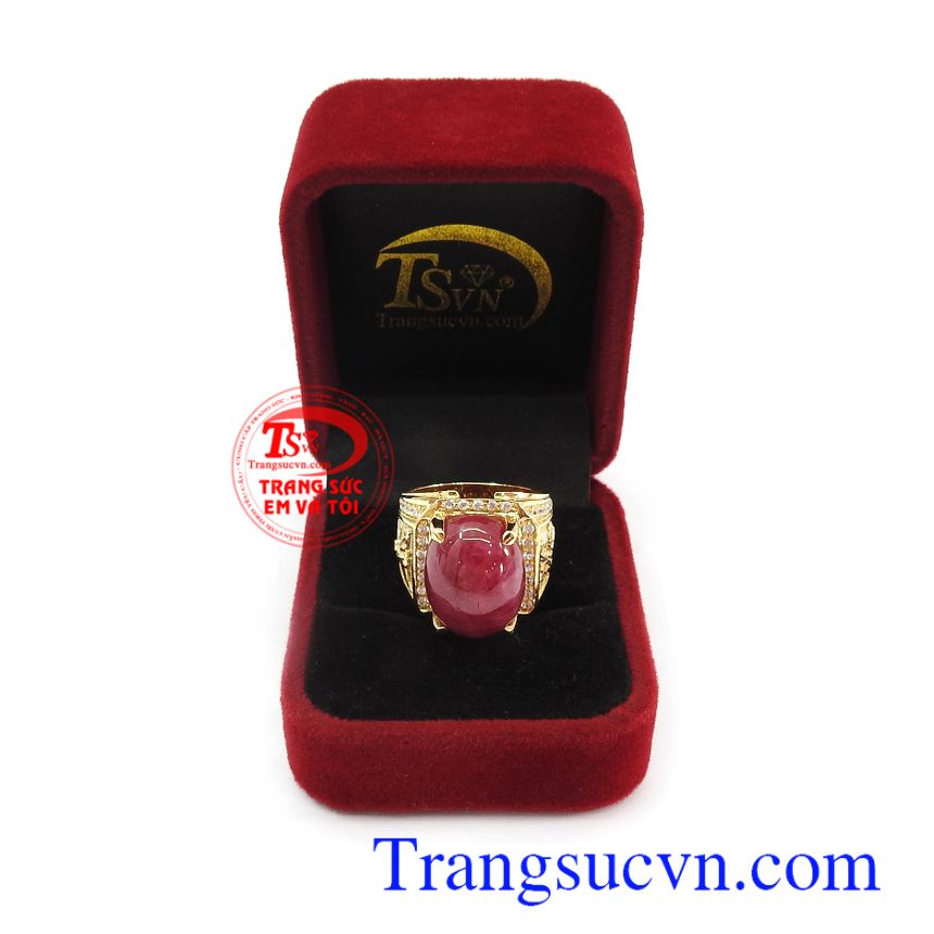 Nhẫn nam vàng tây đá quý là món quà ý nghĩa dành tặng người yêu thương Nhẫn nam vàng Ruby may mắn
