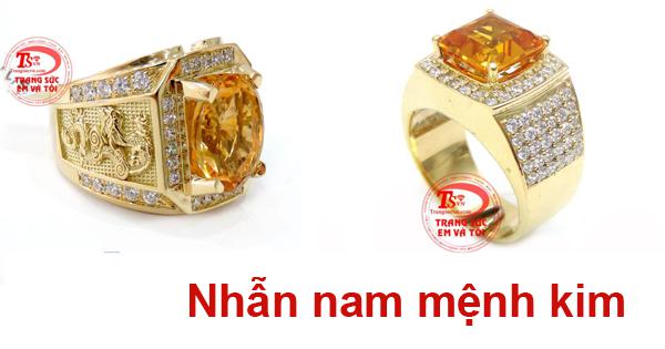 Nhẫn nam mệnh kim, Nhẫn phong thủy mệnh kim